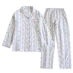 All'ingrosso <span class=keywords><strong>pigiama</strong></span> di cotone di alta qualità da <span class=keywords><strong>donna</strong></span> pantaloni a manica lunga stampa abbigliamento per la casa Casual Cardigan da <span class=keywords><strong>donna</strong></span> - Product Image 4