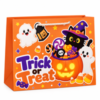 Sacs en papier personnalisés pour Halloween avec poignées, sacs cadeaux en carton blanc pour bonbons, biscuits, friandises et emballages de cadeaux de fête