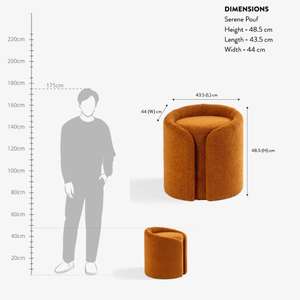 Modern Round Fabric <b>Pouf</b> Soft Comfortable Seating Accent Multi-Purpose Ottoman for Living Room Bedroom Kids Room School - Product Image 5