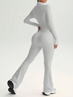 Ensemble de survêtement Y2K pour femme : veste zippée et leggings taille haute respirants effet ventre plat pour le yoga et la course en extérieur en automne