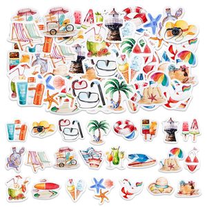 Summer Cartoon Eco-Friendly UV Printed Decorative Stickers Irregular Vinyl Adhesive Decals Waterproof Reusable for Cake Phone - Product Image 1