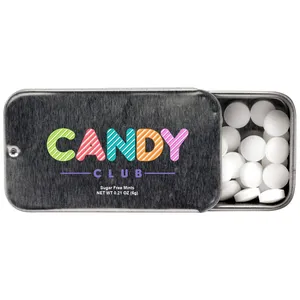 Venda quente Retângulo Metal Candy Box Mint Deslizante Tin Can com Slide Tampa para Goma Doces Confectionary