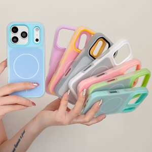 เคสโทรศัพท์มือถือ TPU PC สีลูกกวาด สำหรับ <span class=keywords><strong>iPhone</strong></span> 17 Pro Max 16 15 <span class=keywords><strong>14</strong></span> Plus 13 12 รองรับการชาร์จไร้สายแบบแม่เหล็ก - Product Image 1
