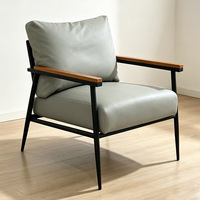 Fauteuil lounge moderne Baisheng bleu marine avec structure métallique et rembourrage en éponge, chaise d'appoint pour salon, chambre, bureau à domicile