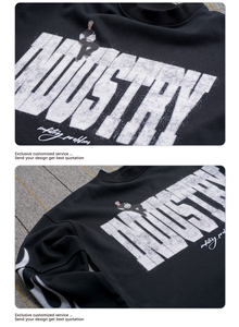 Benutzer definierte Herren Baumwolle Übergroßes T-Shirt Säure gewaschen Doppels chicht Langarm mit Vintage Grafik DTG Druck <span class=keywords><strong>Solid</strong></span> Pattern - Product Image 4