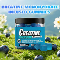 Complément pré-entraînement à marque privée OEM, pilules pour la croissance musculaire, créatine monohydrate en gommes à forte concentration