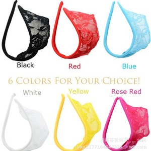 String C pour homme en dentelle bleue, taille basse, sous-vêtement sexy invisible, lingerie érotique - Product Image 4