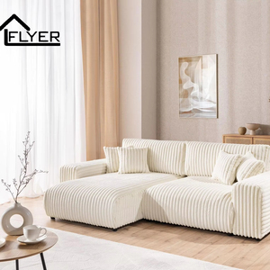 Conjunto de sofá Seccional de diseño moderno para sala de estar, muebles de salón para niños de esquina de tela con cubierta extraíble personalizable por fábrica - Product Image 1