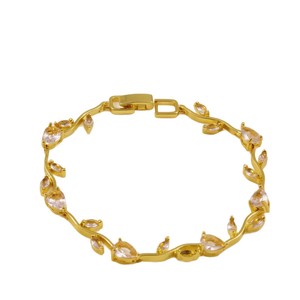Bracelet en Zircon Coloré en Forme <span class=keywords><strong>de</strong></span> Tulipe et <span class=keywords><strong>de</strong></span> Feuille pour Femme, Incrusté <span class=keywords><strong>de</strong></span> Cuivre, Bijou <span class=keywords><strong>de</strong></span> Luxe Superposé, Bijou <span class=keywords><strong>de</strong></span> Corps Tendance, Vente en Gros - Product Image 5