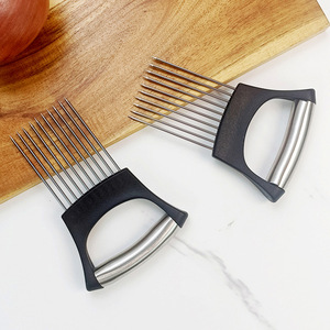 Wholesale Manual Stainless Steel Onion Slicer Metal Material <b>Fruit</b> <b>Vegetable</b> Fixer Meat Tenderizer Cutter <b>Tool</b> for Rings Needles - Product Image 4