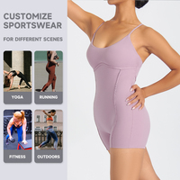 JIEJIN-Combinaison de yoga pour femmes, vêtements de fitness, manches courtes, dos nu, combinaison pour femmes, nouvel arrivage