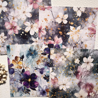Papier de conception de scrapbooking personnalisé série fantaisie vintage aquarelle fleur littérature décoration papier origami pour bricolage artisanat