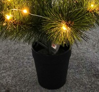 Vorbeleuchteter LED-Kiefernnadel-Kunstweihnachtsbaum Mini-Tischbaum im Topf mit Warmweißen Lichtern für Feiertagsdekoration