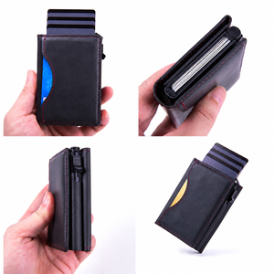 Lightweight Magnetic Trifold PU <b>Card</b> <b>Holder</b> <b>Wallet</b> RFID Blocking Pop Up with Large <b>Card</b> Capacity <b>for</b> Phone Back Magnetic Case - Product Image 1