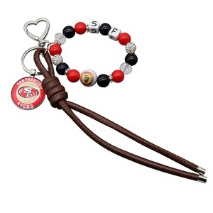 Hot Selling NFL San Francisco 49ers Championship Pendant Promotional Lanyard Fashion Zinc Alloy Jewelry Pendant Beaded Lanyard