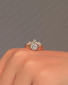 Anillo de banda de eternidad de oro rosa Premium de 14 quilates, 8 diamantes cultivados en laboratorio, joyería fina para bodas, aniversarios románticos, regalo IGI - Product Image 3