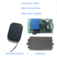 Télécommande universelle sans fil AC85- 250V 110V 220V 1CH 433Mhz Module de relais de commutateur récepteur pour moteur de porte de garage
