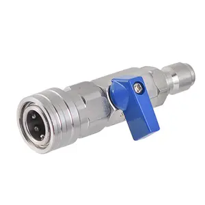 Stainless Steel High Pressure Washer Ball Valve 1/4" 3/8" Quick Plug Connector Water Gun Adapter Car Wash Pump Hose Switch