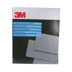 Hojas de papel de lija de carburo de silicio 3M Modelo 734 de dureza media para lijar en húmedo/seco, para aluminio y madera, 230x280mm, envasadas - Product Image 2