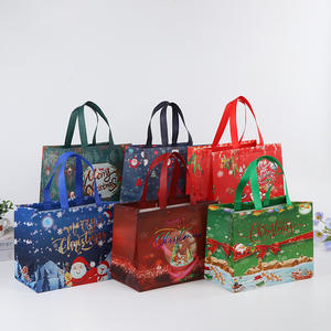 Vente chaude Festival Promotionnel Pliant Petit Stratifié <span class=keywords><strong>Pp</strong></span> Non Tissé Réutilisable Noël Fourre-Tout Shopping Cadeau Sac - Product Image 1