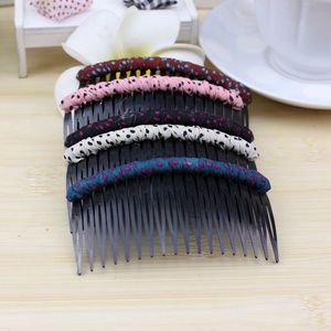 Peines para el cabello de tela con diseño geométrico multicolor para mujeres, accesorio para peinar el cabello - Product Image 4