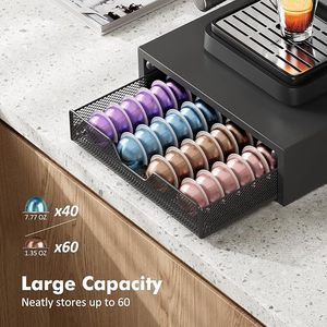 Organizador de Cápsulas de Café Compatible con Nespresso <span class=keywords><strong>Vertuo</strong></span> y K-Cup, Capacidad para 60 Cápsulas Pequeñas o 40 Cápsulas Grandes, Cápsulas Metálicas - Product Image 5