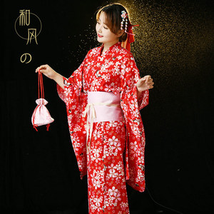 Femmes chaudes en gros Long coton <span class=keywords><strong>japonais</strong></span> <span class=keywords><strong>traditionnel</strong></span> cour Sakura imprimé fleuri été femmes Yukata robe pour Ryokan - Product Image 2