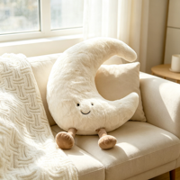 Coussin en peluche personnalisé en forme de croissant de lune, doux, crème, moelleux, céleste, pour cadeau et décoration intérieure