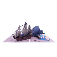 Winpsheng Exquis Bateau Pop up Cartes 3D Sports Série Navire Modèle Carte De Voeux