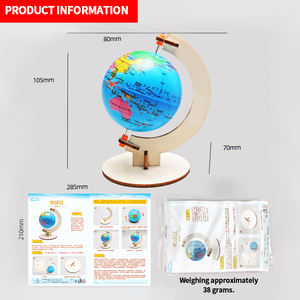 Kit Modello di Globo Terrestre in Legno Fai-da-Te, Struttura Cognitiva della Terra, Ausilio Didattico Scientifico, Mini Giocattolo Terrestre per la Scuola - Product Image 3