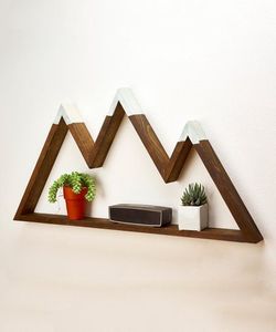 JUNJI Montagne di Legno Rustico Mensola A Muro Della Decorazione Della <span class=keywords><strong>Casa</strong></span> di Legno Galleggiante Mensola di Esposizione Mensola A Muro Appeso - Product Image 5