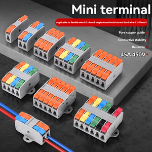 Bornier rapide compact en laiton connexion facile 2/3/4/5/6P connecteur de fil poussoir d'épissure en ligne pour Circuit d'alimentation 2/3/4/5/6P broche - Product Image 3