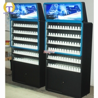 B2B Großhandel Smoke Shop Vitrine Metall regal mit LED-Beleuchtung Drücker Schublade Zigarette Showcase Rack