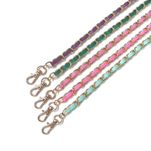 Bolso de cuero PU colorido de alta calidad, cadena de Metal, correas cruzadas para teléfono móvil, cordón, cadena hecha a mano para pulsera de cartera - Product Image 5