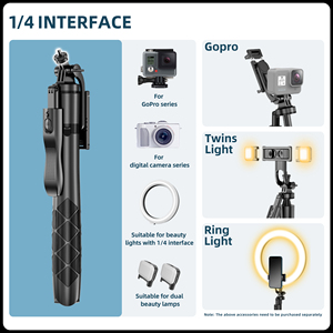 الهاتف المحمول عصا سيلفي المحمولة تلسكوبي البث المباشر Vlog Tripod عصا سيلفي قابلة للتمديد الهواتف الذكية ترايبود - Product Image 5
