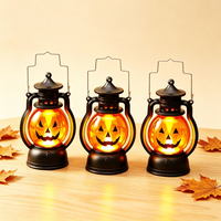 Lampu Tangan LED Halloween Bentuk Labu Setan Warna Putih Hangat dengan Kontrol Sentuh Baterai untuk Ruang Tamu