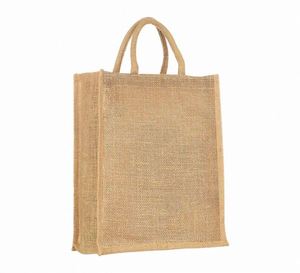 Bolsa de Mano Reutilizable Ecológica y Natural, Bolsa de Yute Personalizada para Compras, Supermercado, Playa, Viajes Diarios - Product Image 1