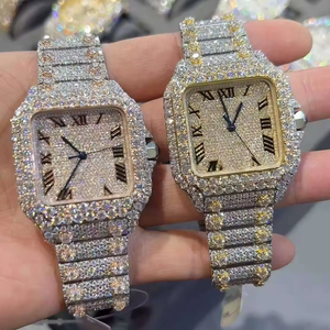 Montre mécanique de luxe haut de gamme pour homme, entièrement noire, en moissanite, sur mesure, avec incrustations de silicium et zircon, design de créateur, pour homme et femme - Product Image 1