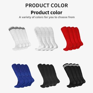 Chaussettes montantes professionnelles personnalisées extra-longues pour adultes, en coton épais et respirant, avec coussinets en tissu éponge, pour le football et le rugby - Product Image 5