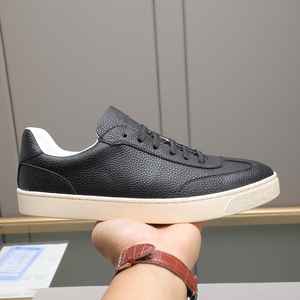 Sneakers di Lusso da Uomo in Pelle Pieno Fiore Martellata, Scarpe Casual Vintage Stile Old Money Leggere - Product Image 5