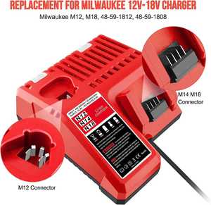 <span class=keywords><strong>Cargador</strong></span> <span class=keywords><strong>de</strong></span> Batería <span class=keywords><strong>de</strong></span> Iones <span class=keywords><strong>de</strong></span> Litio M14 <span class=keywords><strong>de</strong></span> Voltaje 14.4V-18V Compatible con Baterías <span class=keywords><strong>de</strong></span> Litio <span class=keywords><strong>Milwaukee</strong></span> 12V-18V M12 <span class=keywords><strong>M18</strong></span> M14 - Product Image 3