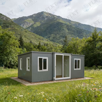 FLKT 2026 Maison Conteneur Extensible de Luxe 20ft/40ft Préfabriquée à Double Aile Pliable, Maison Mobile Modulaire avec Chambre et Jardin
