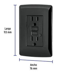 Linea italiana scatola nera 3 unità Duplex contatto terra errore GFCI presa parete 125V tensione nominale 15A USB NFC presa compatibile noi - Product Image 2