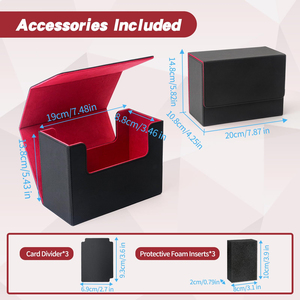Boîte de rangement pour cartes graduées Dalle BGS Support en cuir PU pour cartes à échanger et de sport Deck Case pour cartes à jouer - Product Image 6