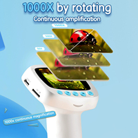 200x-1000x Multifunctional HD Screen Children's Digital Microscope Plastic Photo Video Camera Toy for Science Experiment