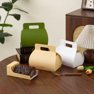 Boîte à dessert en papier personnalisée écologique pour tranches <span class=keywords><strong>de</strong></span> gâteau, boîte à pâtisserie en papier pour beignets, boîte cadeau en papier - Product Image 4