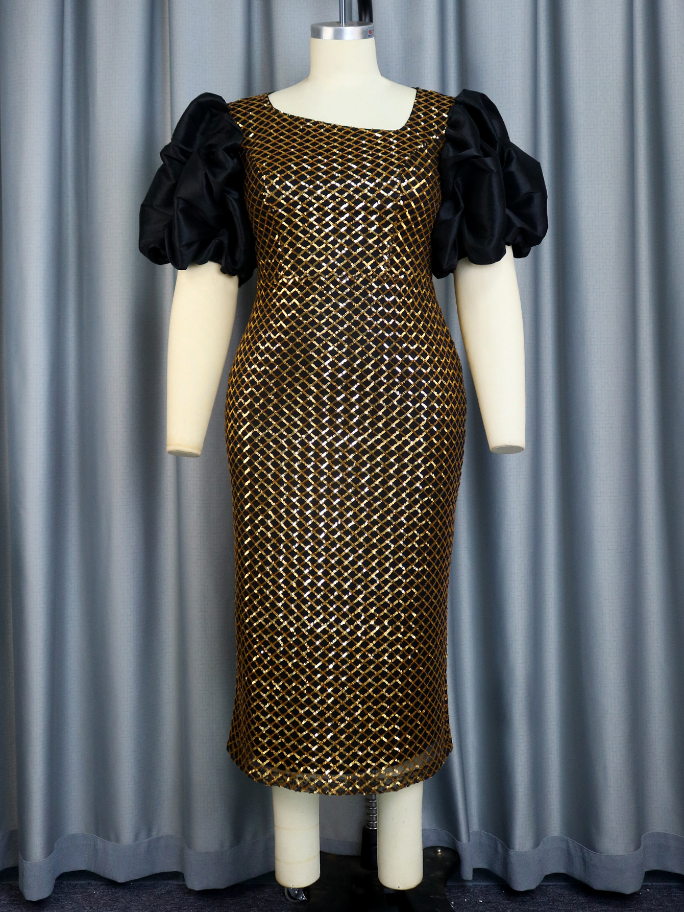 Glitter Irregular Collar Women Plus Size 2XL 3XL 4XL Sequin Formal Dresses Glitter Irregular Collar Women Plus Size 2XL 3XL 4XL Sequin Formal Dresses