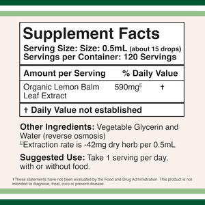 OEM Private Label <span class=keywords><strong>Lemon</strong></span> balsamo estratto di melissa biologica gocce per il relax 590mg grande aggiunta al tè melissa - Product Image 4