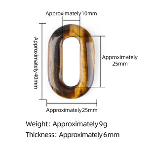Pingente Oval de Pedra Natural 25x40mm com Furo Grande, Círculo de Cristal Esculpido para Fabricação de Joias e Colares DIY - Product Image 4