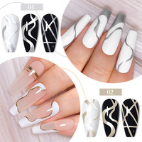 Ensemble professionnel de pinceaux et de colle pour gel UV pour ongles - Ligne métallique haute densité non toxique